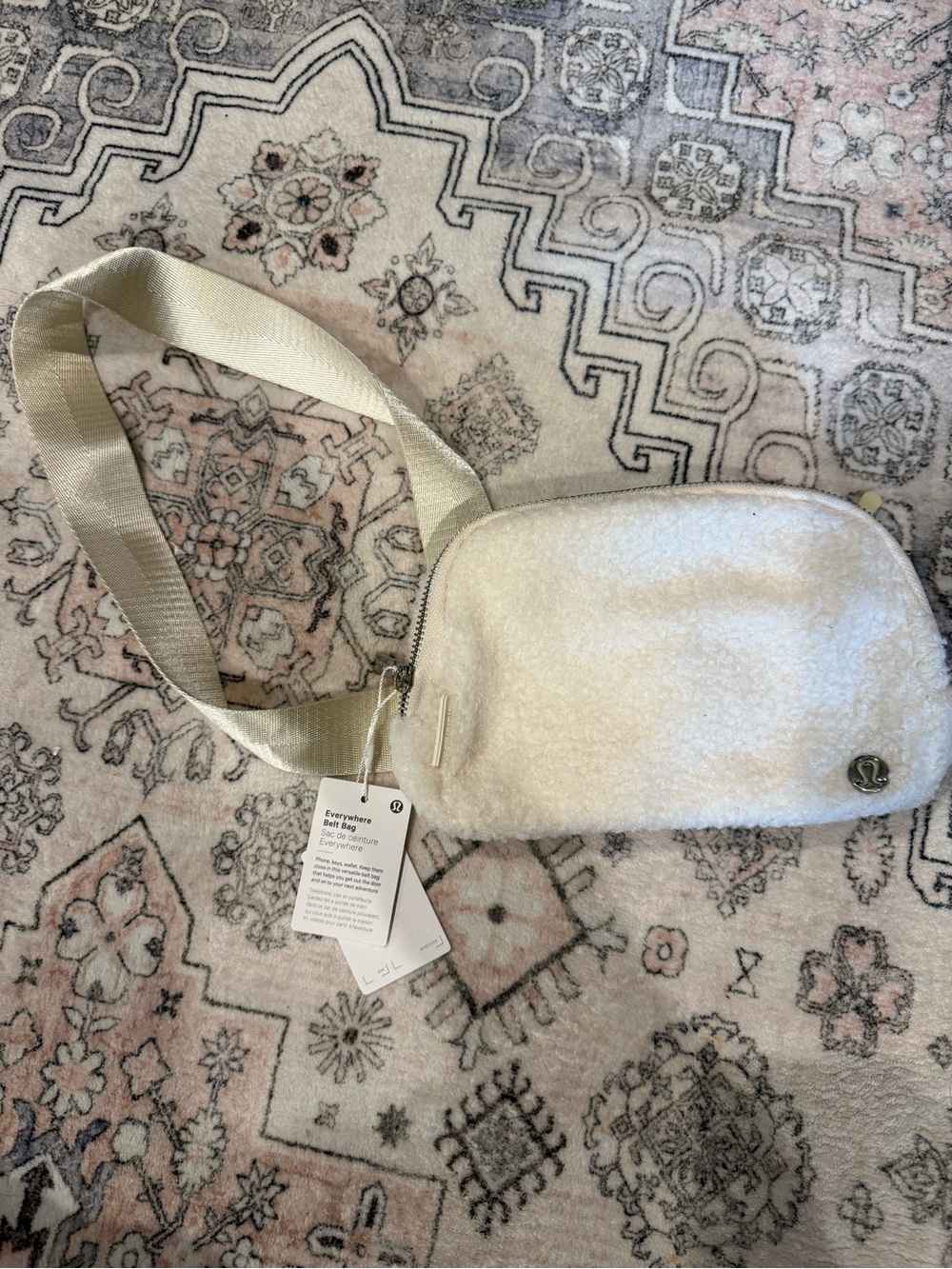 lululemon athletica Cream Sherpa Crossbody Belt Bag